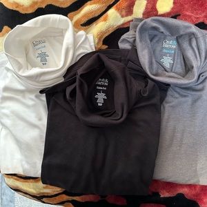 Croft & Barrow 3 Bundle Long Slv Turtlenecks - Size L - EUC Excellent Used Cond
